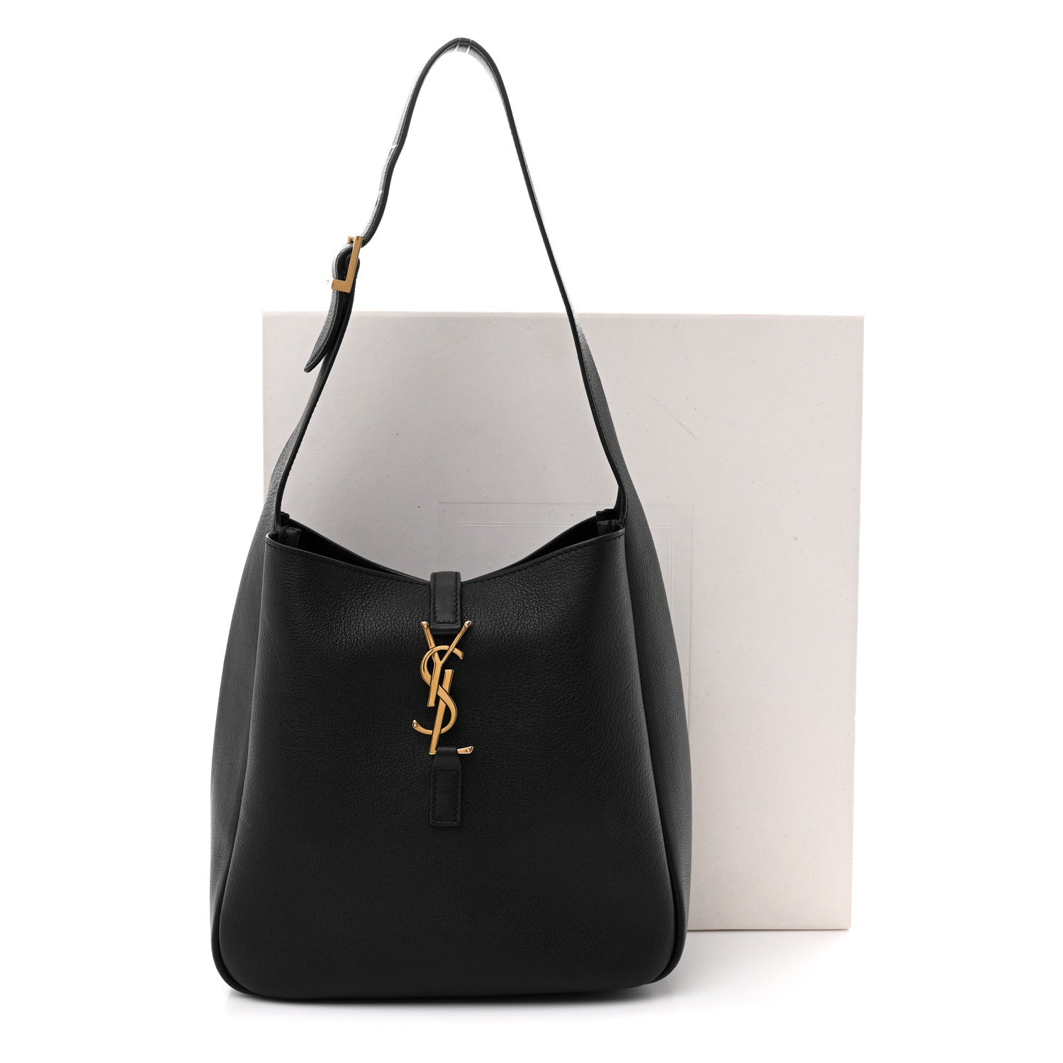 Saint Laurent Smooth Calfskin Small Le 5 A 7 Soft Hobo  Black 11 of 11