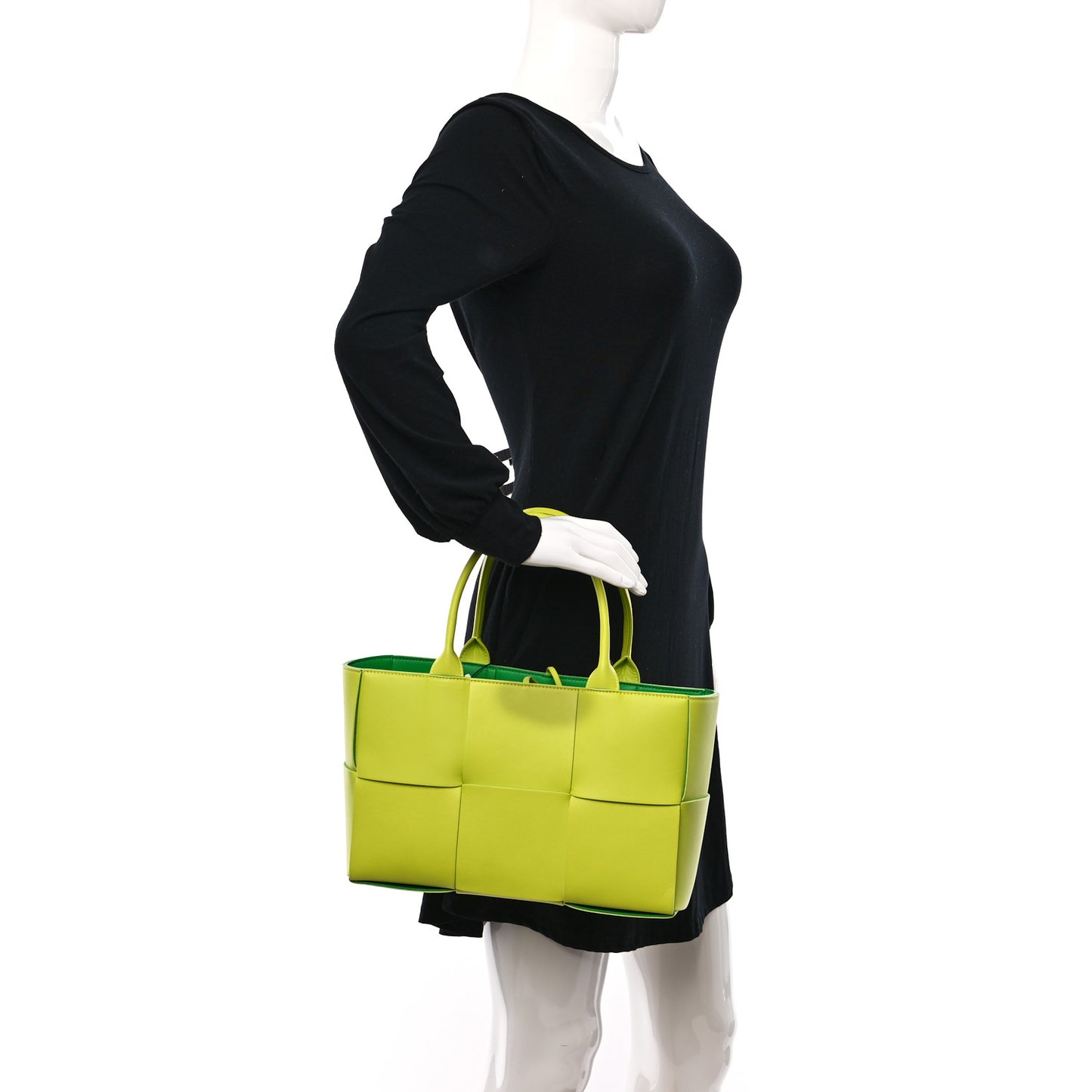 Nappa Maxi Intrecciato Small Arco Tote Acid