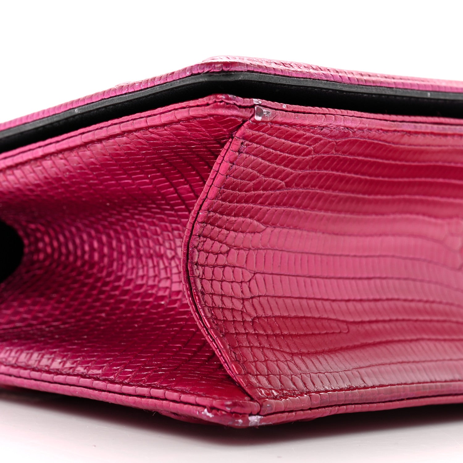 Christian Dior Metallic Lizard Small Diorama Flap Bag Fuchsia 9 of 13