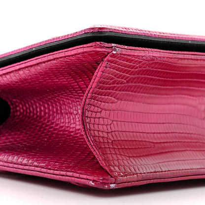 Christian Dior Metallic Lizard Small Diorama Flap Bag Fuchsia 9 of 13