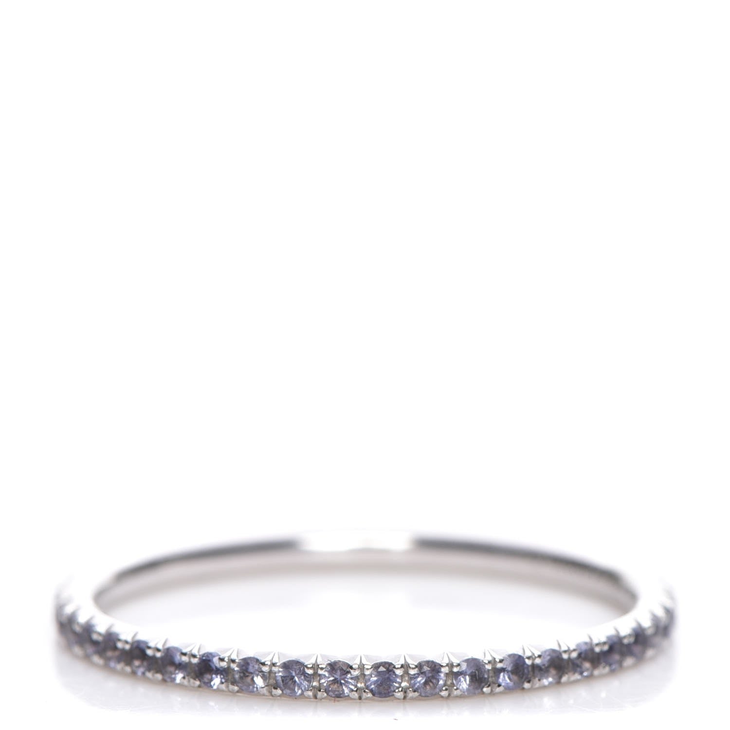 Tiffany 18K White Gold Iolite Metro Ring 7 1 of 6