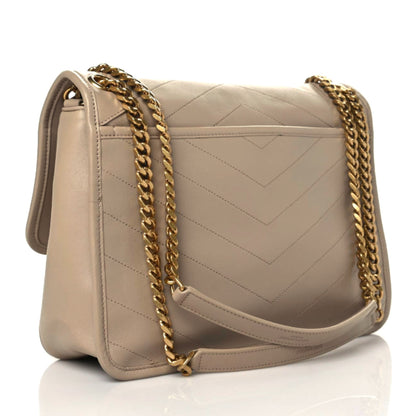 Saint Laurent Lambskin Matelasse Monogram Medium Niki Chain Satchel Dark Beige 4 of 10