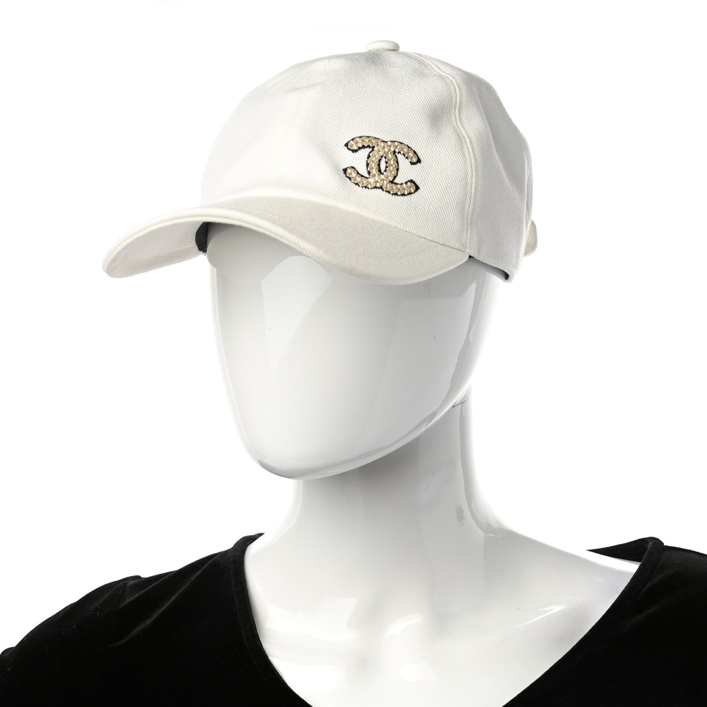 Cotton Sequin CC Cap Hat Ivory