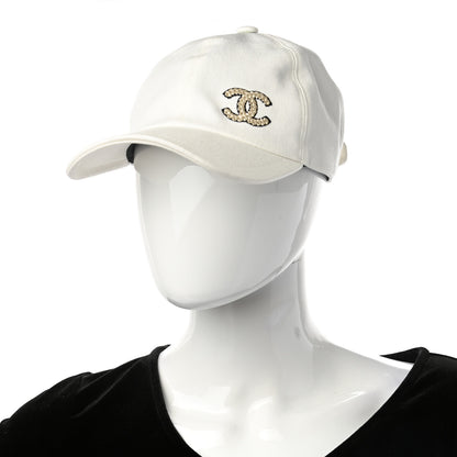 Chanel Cotton Sequin CC Cap Hat Ivory 2 of 8