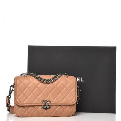 Chanel Caviar Iridescent Calfskin Quilted Medium Daily Carry Messenger Brown 9 of 19