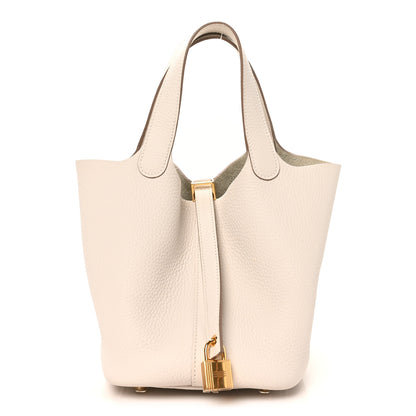 Hermes Taurillon Clemence Picotin Lock 18 PM Gris Pale 1 of 10