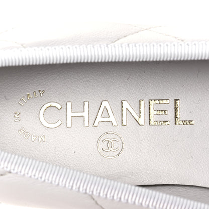 Chanel Lambskin Quilted CC Cambon Ballet Flats 36.5 Black White 9 of 11