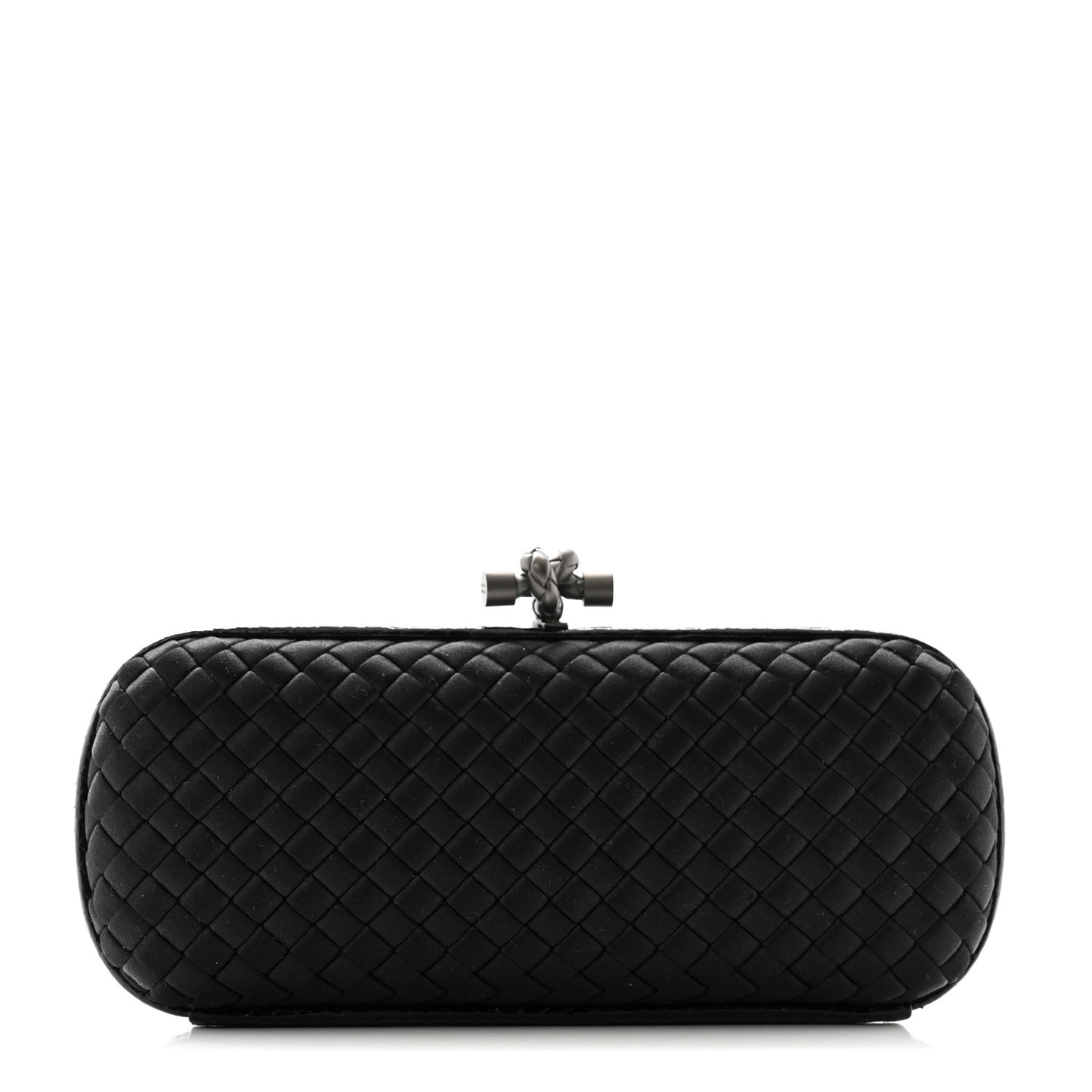 Satin Ayers Intreccio Impero Stretch Knot Clutch Black