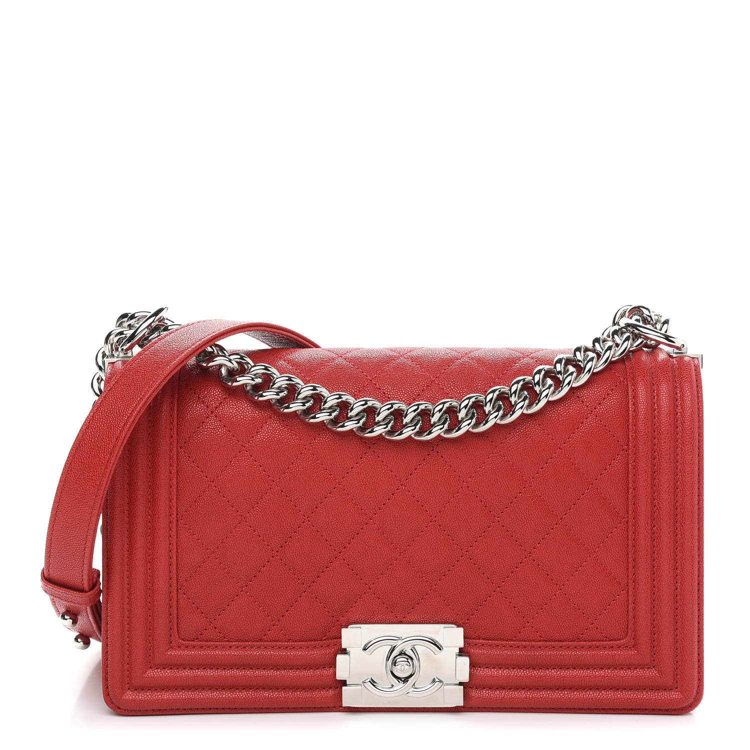 Chanel Caviar Quilted Medium Boy Flap Red 1 of 9