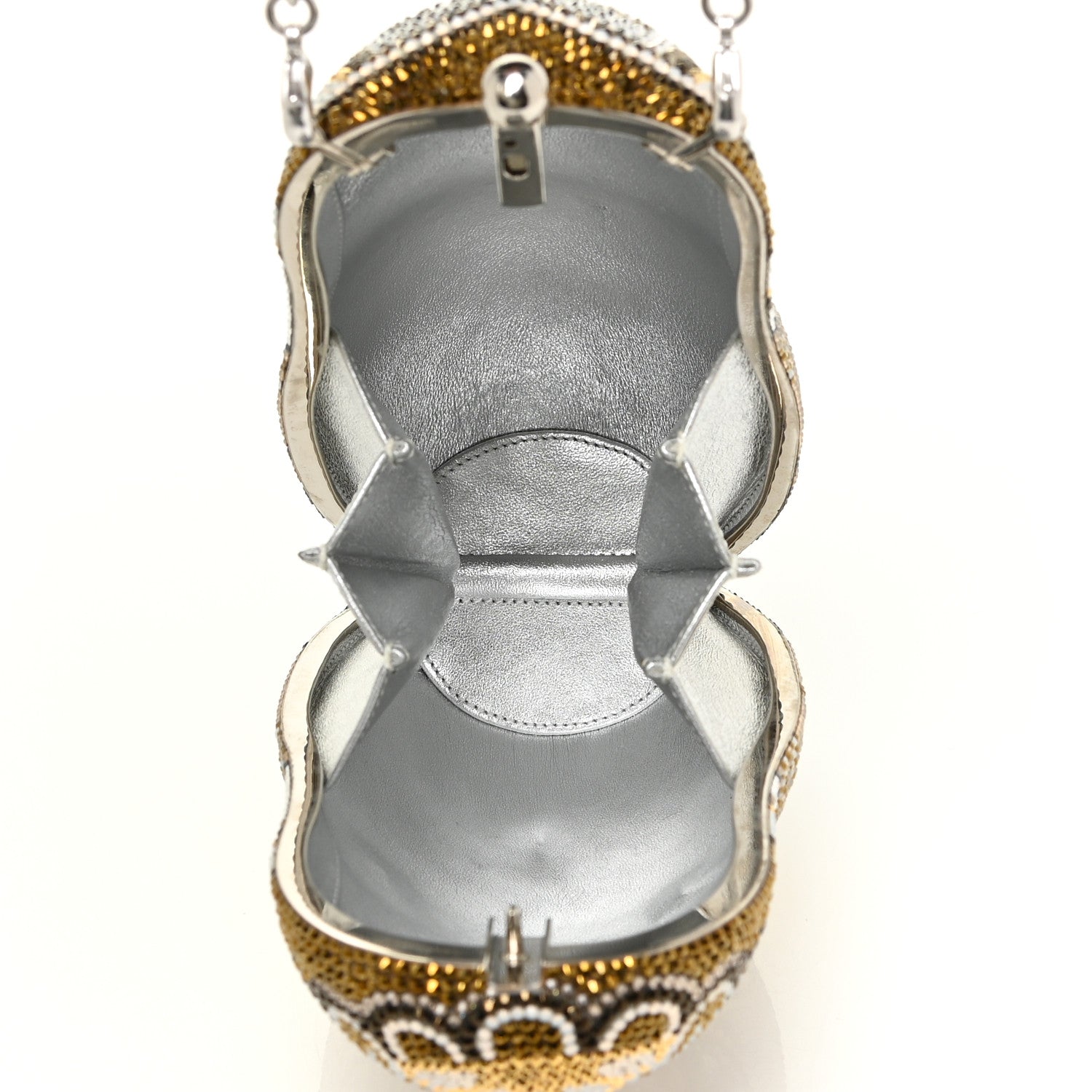 Judith Leiber Crystal Nesting Doll Minaudiere Clutch Silver Multicolor 5 of 14