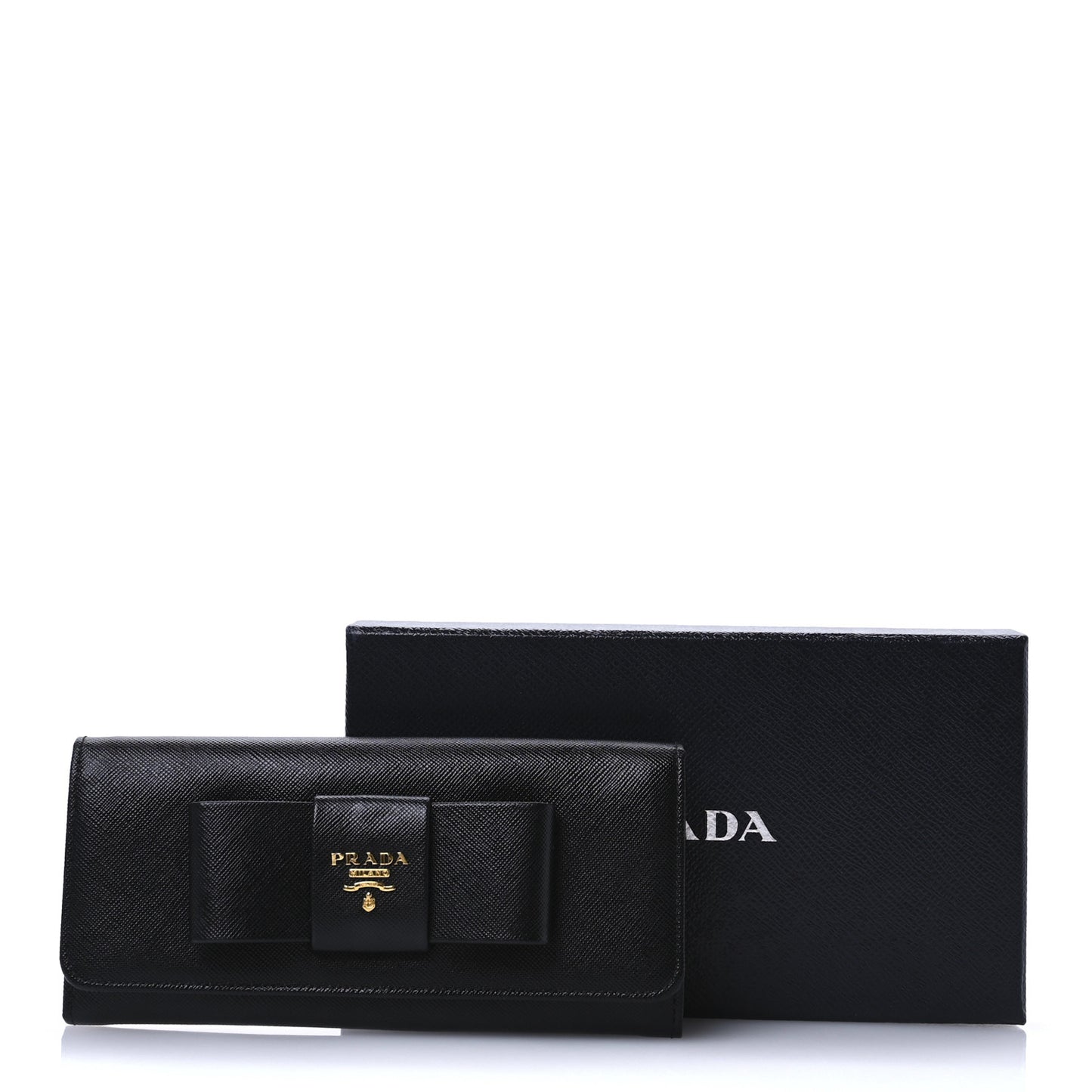 Saffiano Fiocco Bow Continental Wallet Black