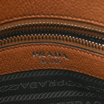 Prada Vitello Phenix Embossed Logo Shoulder Bag Brown 6 of 10