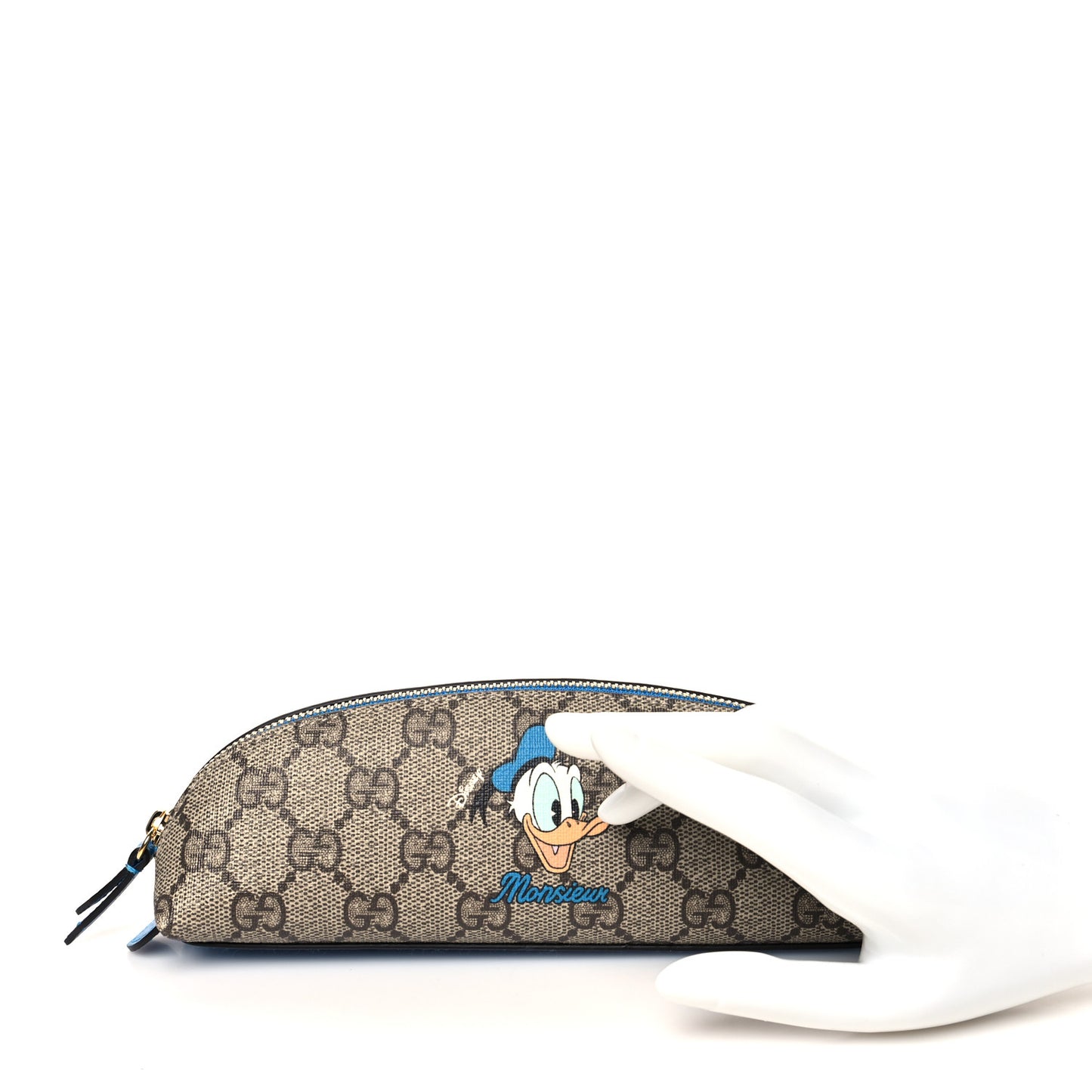X DISNEY GG Supreme Monogram Donald Duck Pencil Case Blue