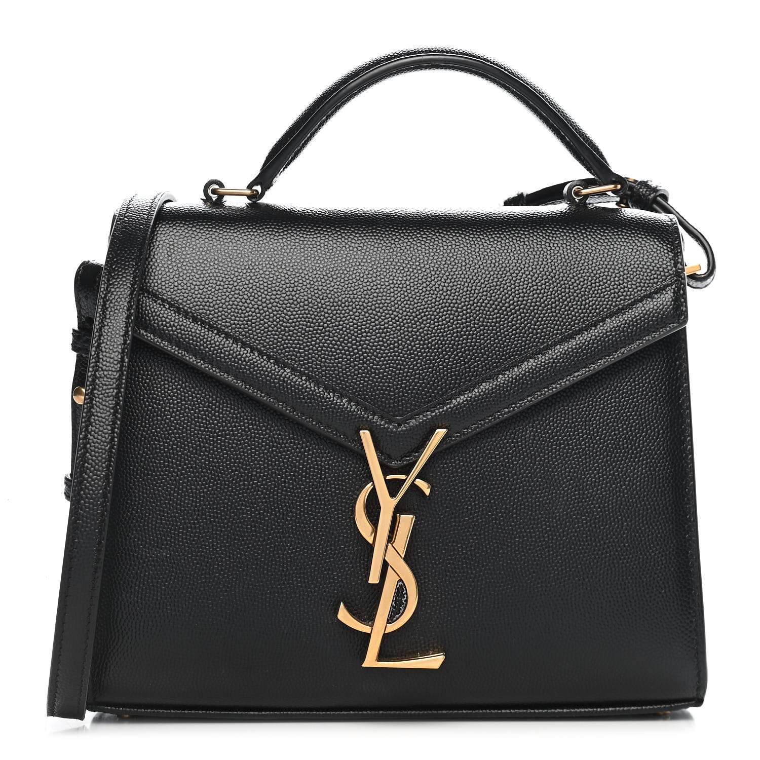 Saint Laurent Grain de Poudre Mini Classic Monogram Cassandra Top Handle Black 1 of 9