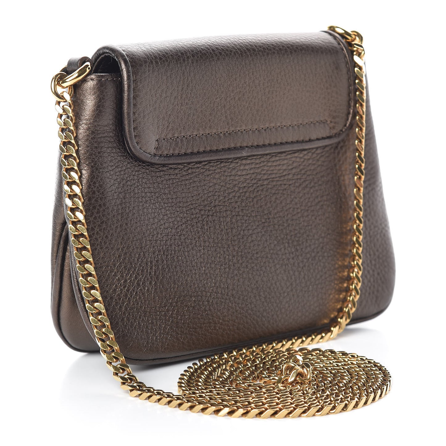 Metallic Pebbled Calfskin Small 1973 Chain Shoulder Bag Winter Leaf