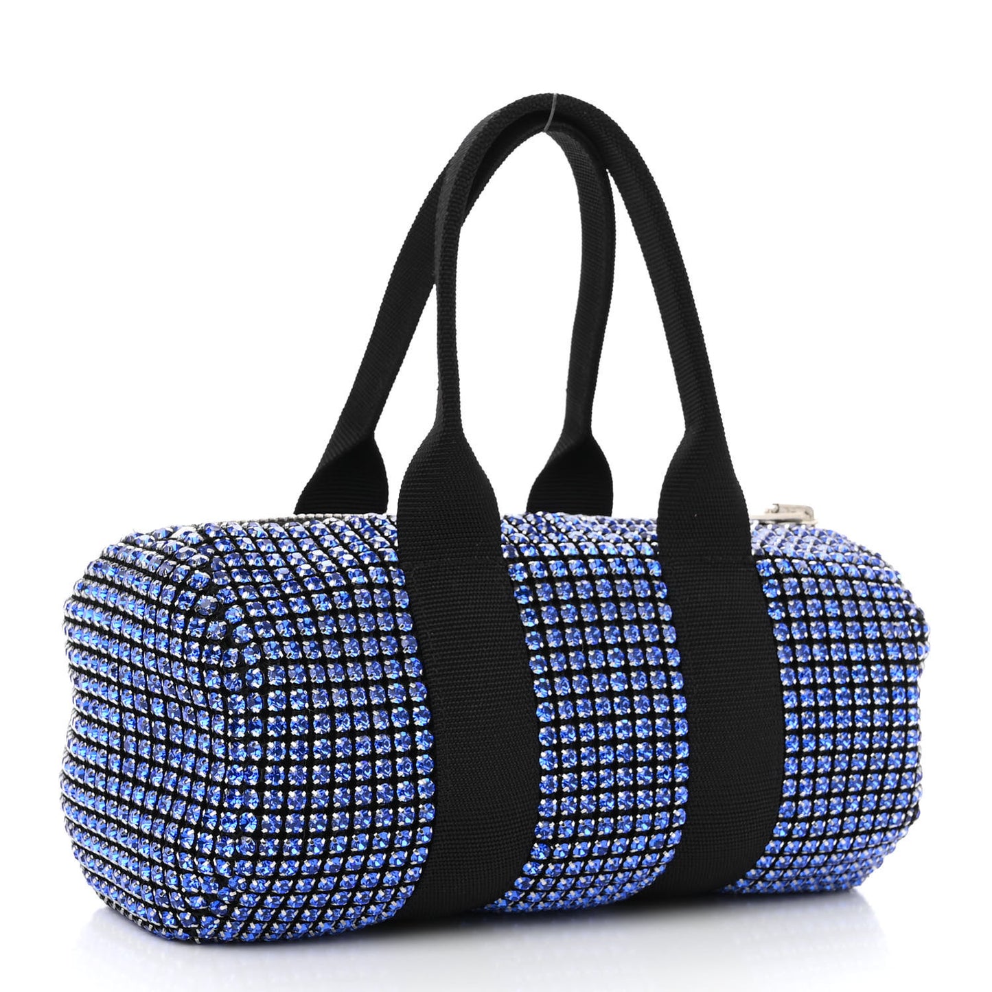 Mesh Crystal Rhinestone Mini Cruiser Duffle Black