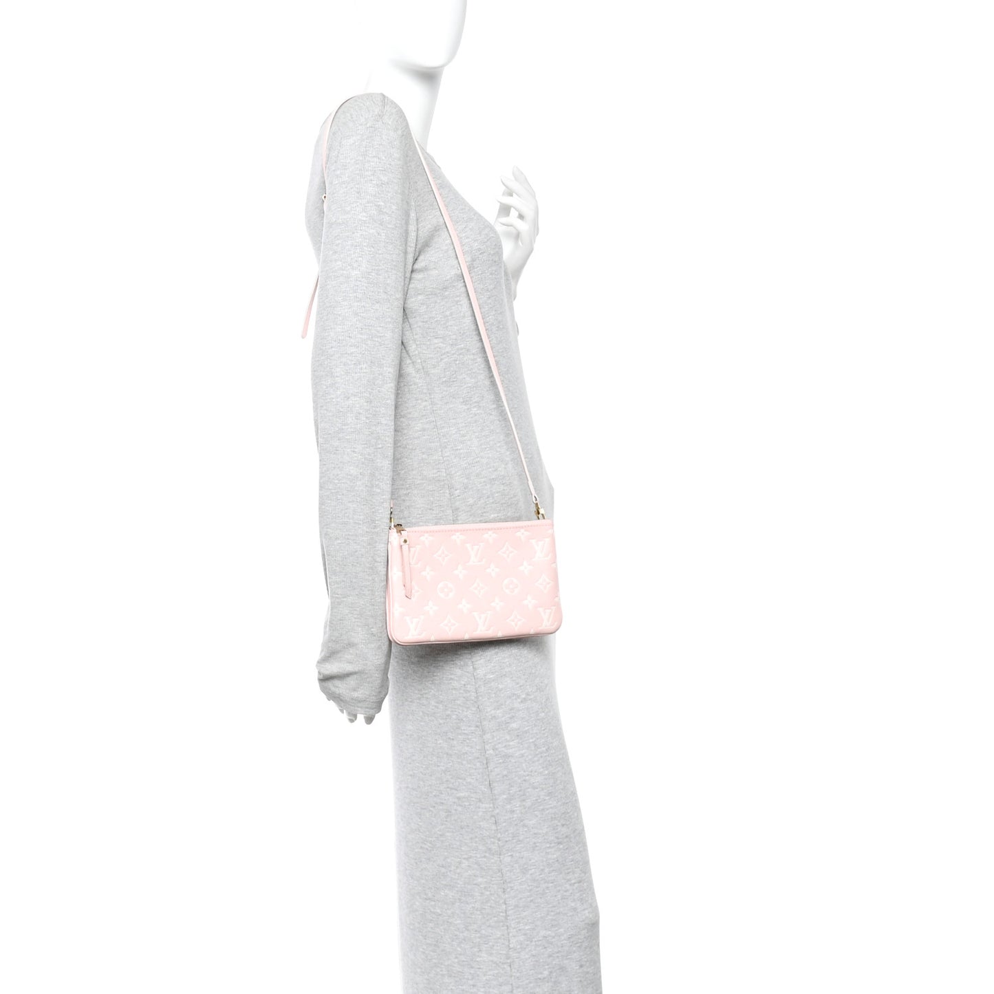 Empreinte Monogram Double Zip Pochette Rose