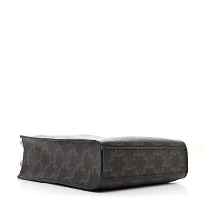 Celine Triomphe Canvas Calfskin Mini Vertical Cabas Tan 4 of 10