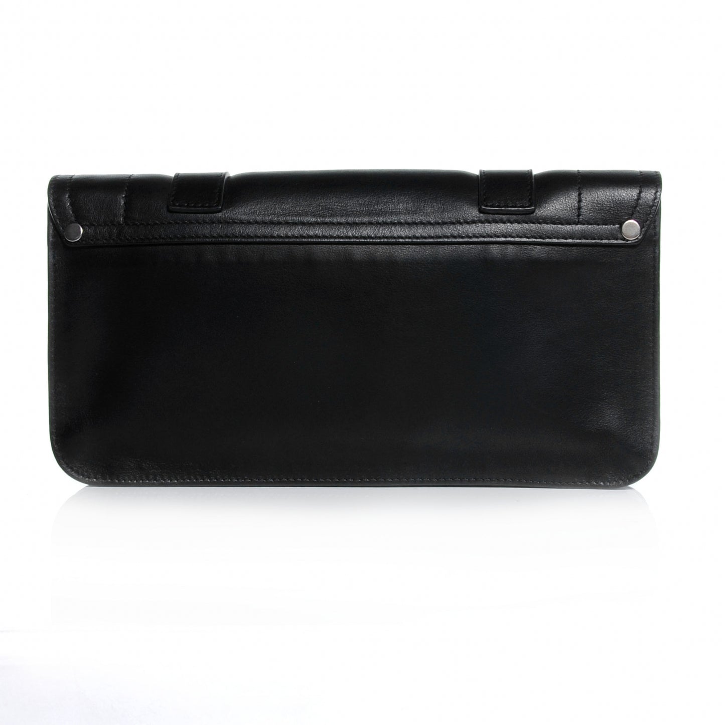 Leather PS1 Pochette Clutch Triangle Print Black White