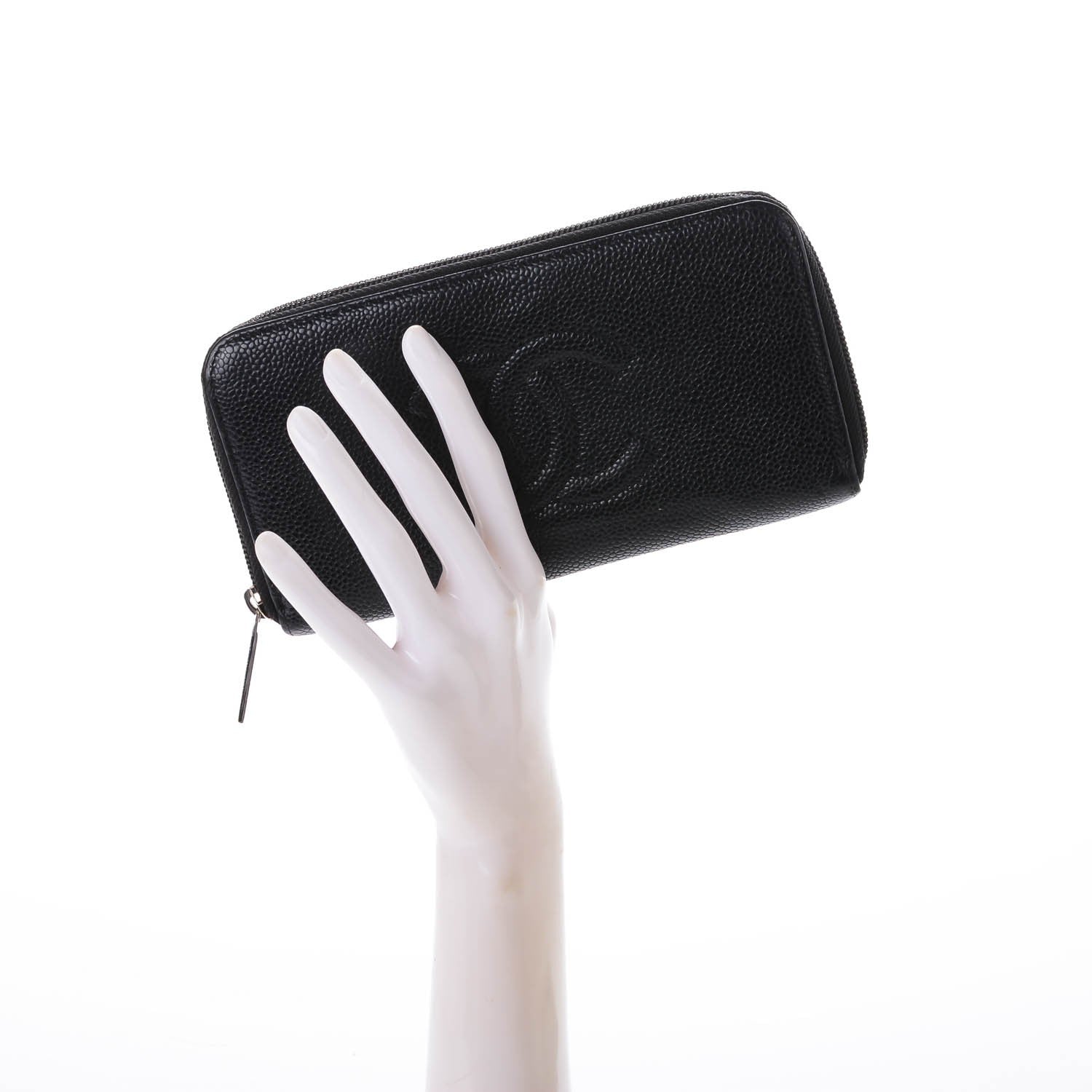 Chanel Caviar Timeless CC Large Gusset Zip Around Wallet Black 2 of 8