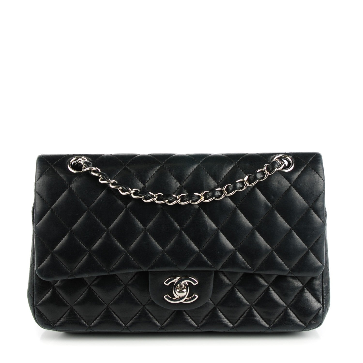 Chanel Lambskin Quilted Medium Double Flap Black 1 of 8
