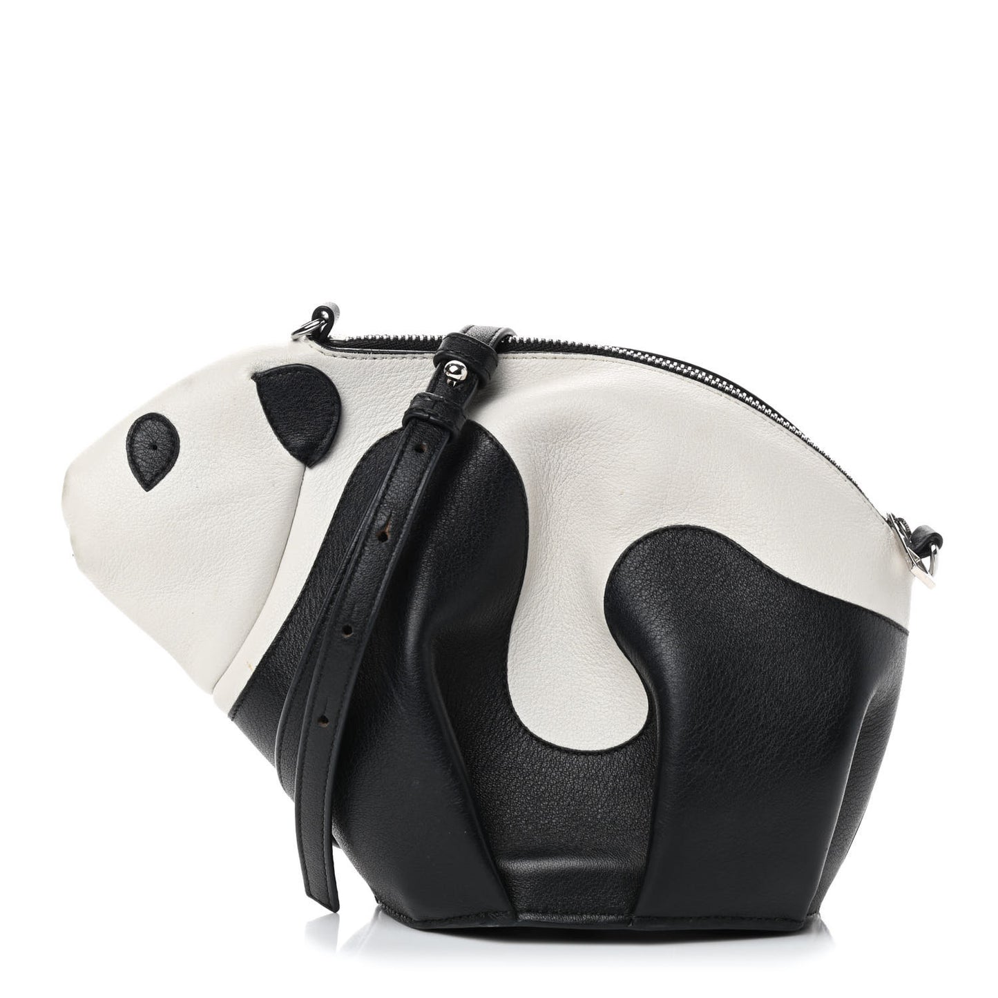 Calfskin Panda Crossbody Black White