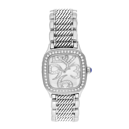 David Yurman Stainless Steel Diamond Bezel Dial 25mm Thoroughbred Quartz Watch 1 of 5