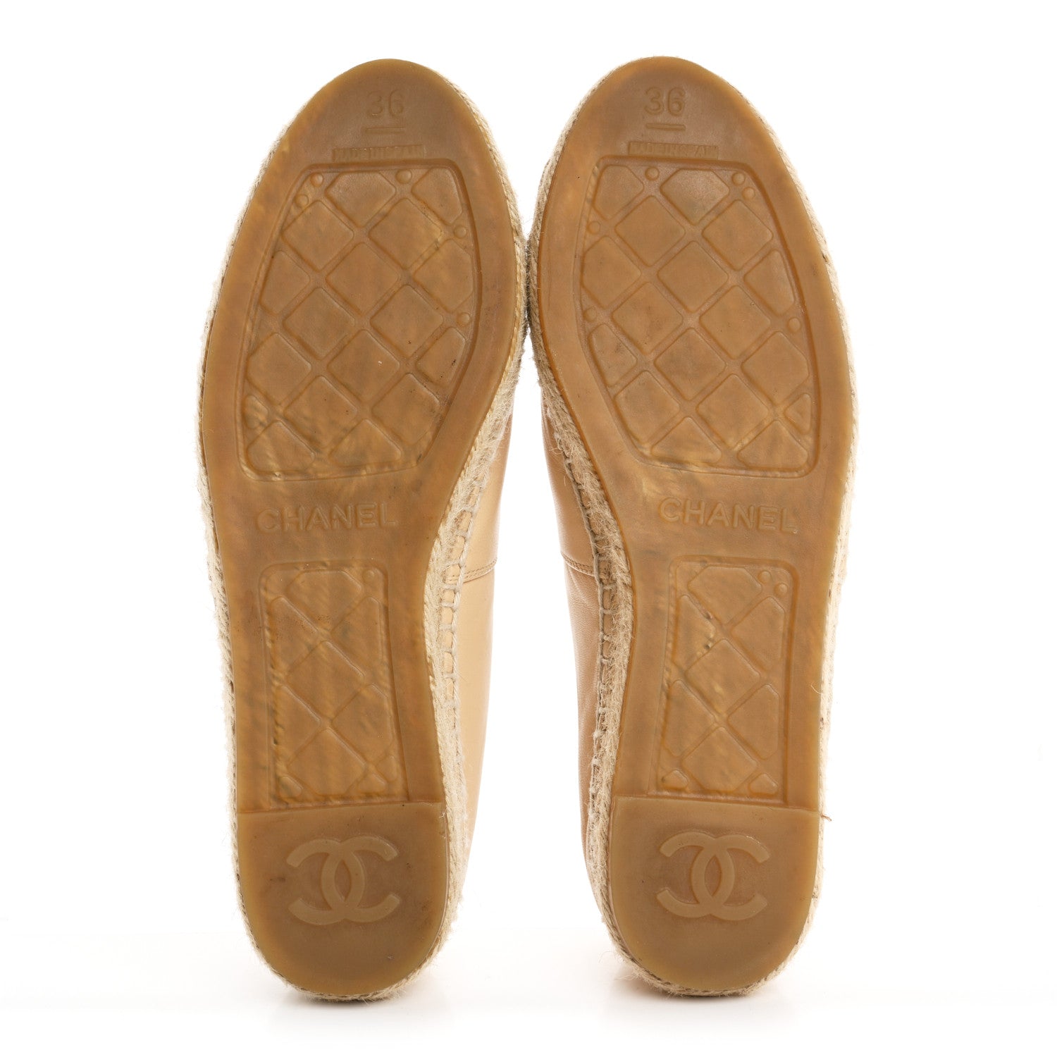 Chanel Lambskin CC Espadrilles 36 Beige Black 6 of 12