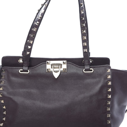 Valentino Garavani Vitello Small Rockstud Tote Griotte 12 of 14