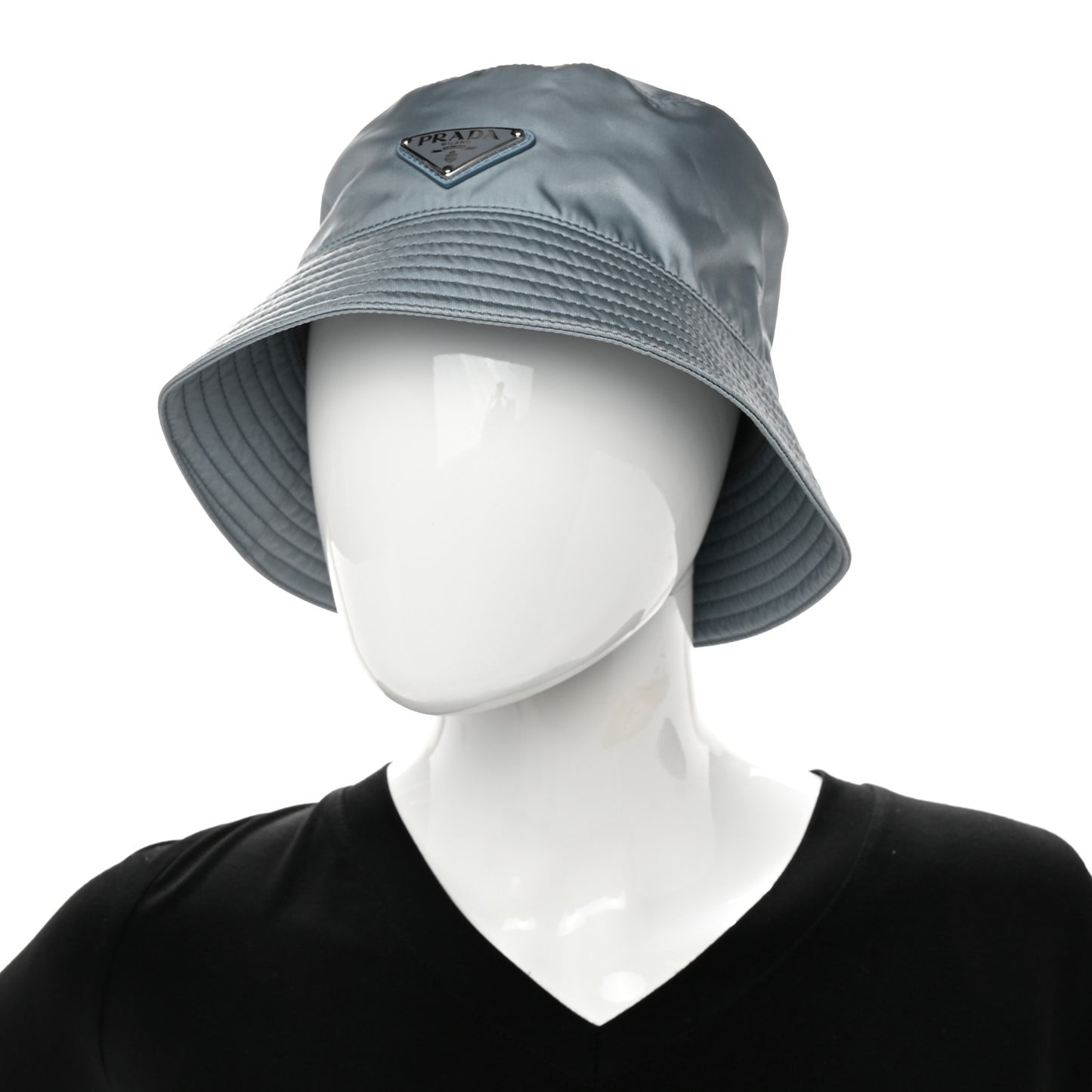Re-Nylon Metal Triangle Logo Womens Bucket Hat M Fiordaliso
