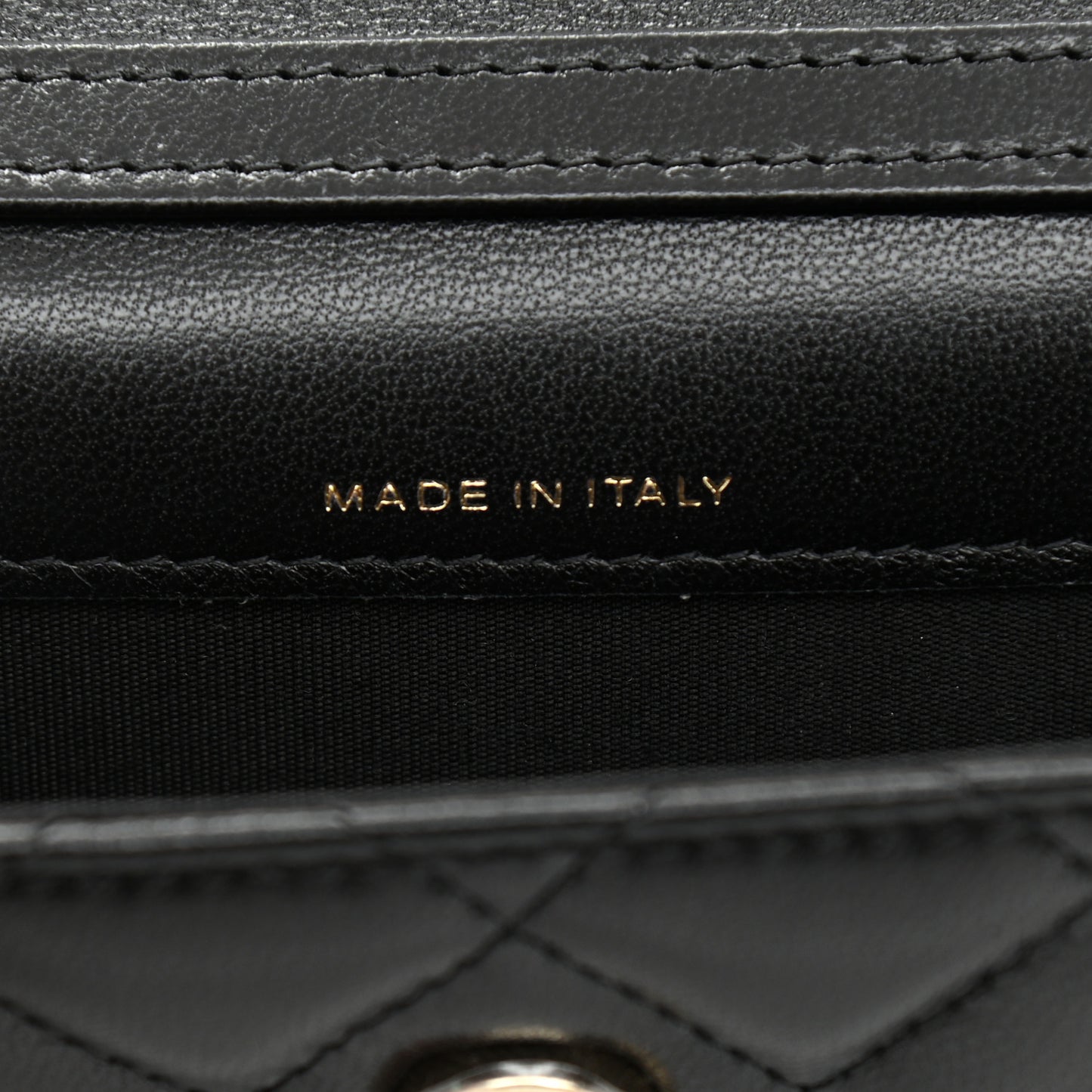 Shiny Lambskin Ribbon Quilted Flap Belt Bag Black