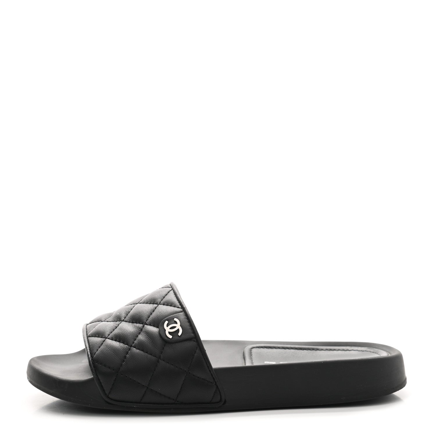 Chanel Lambskin Quilted CC Mules Sandals 38 Black 1 of 8