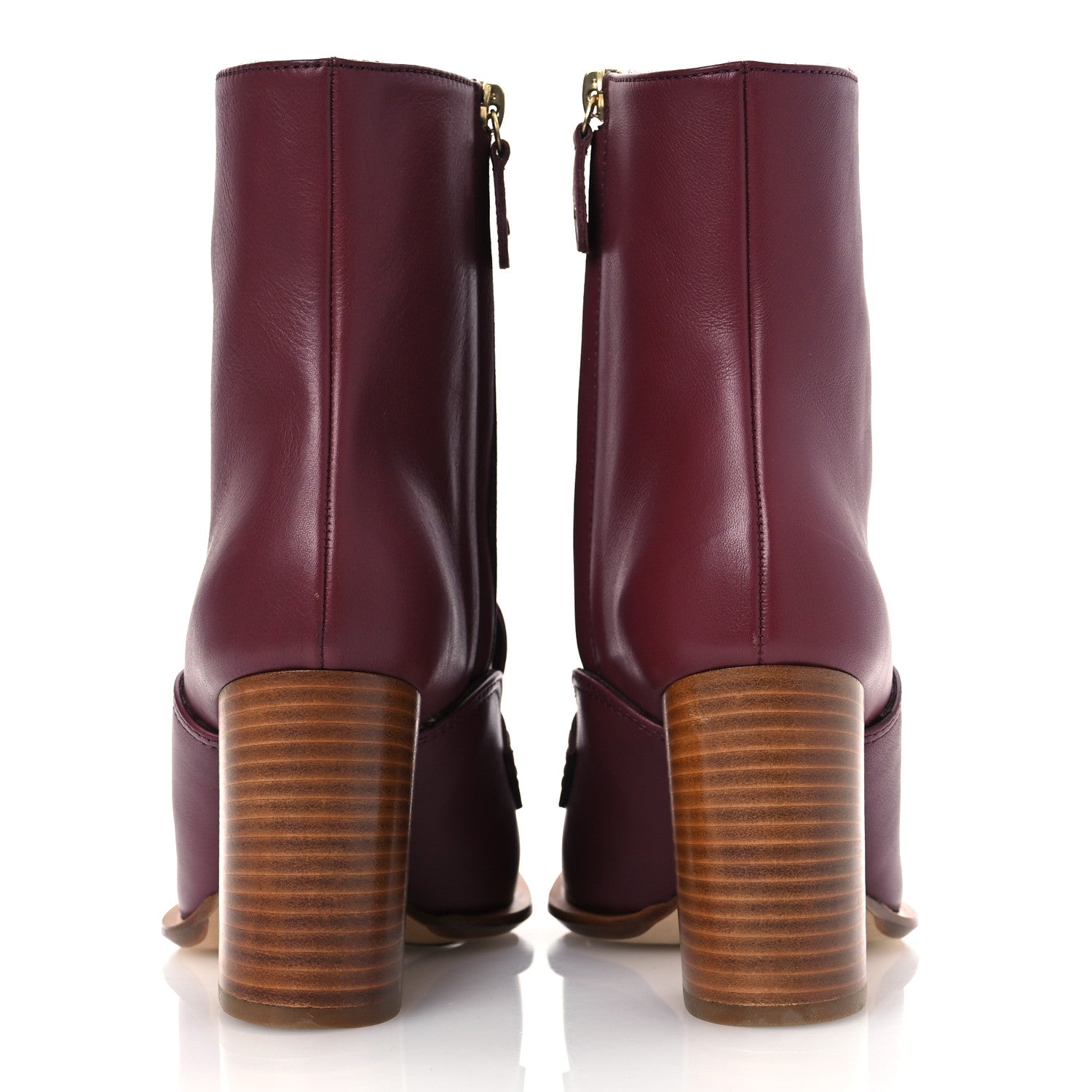 Loewe Calfskin Loafer Ankle Boots 38 Burgundy 6 of 11