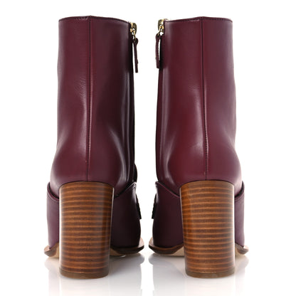 Loewe Calfskin Loafer Ankle Boots 38 Burgundy 6 of 11