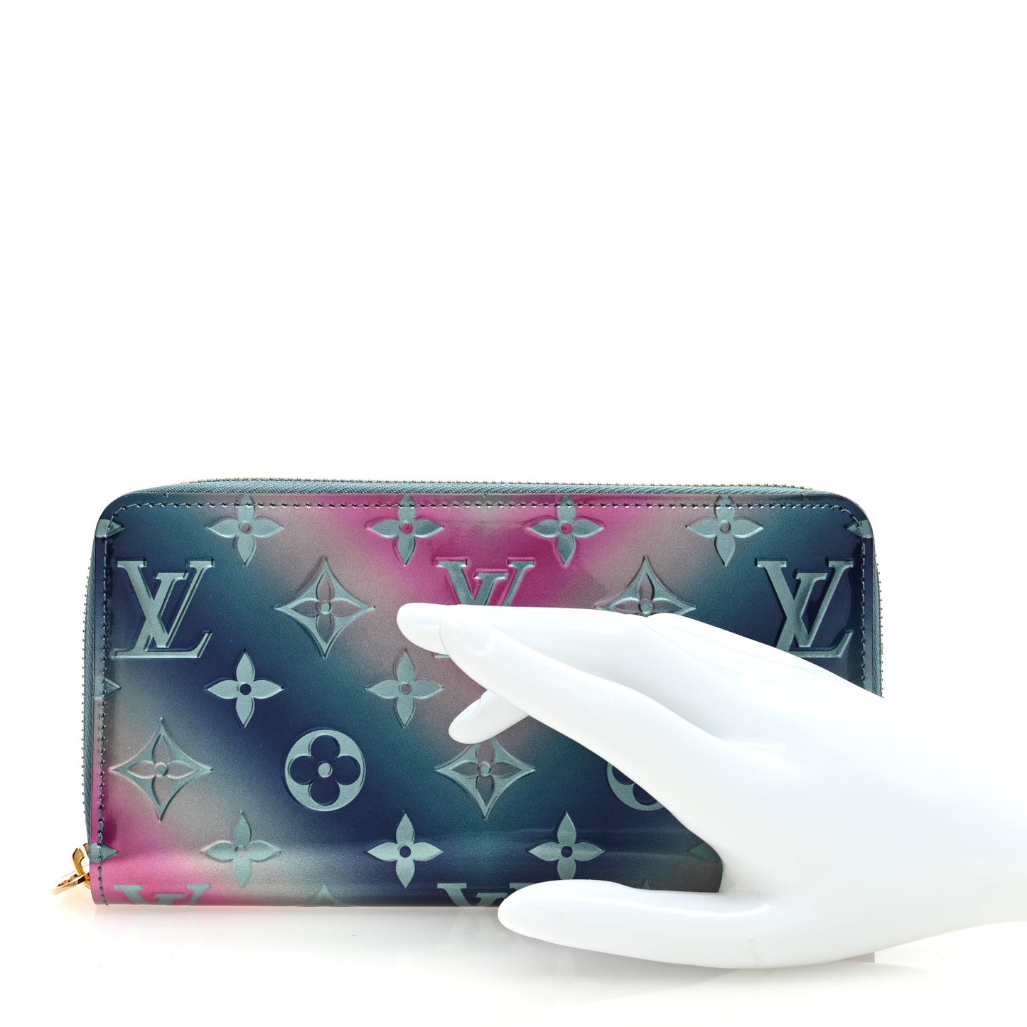 Metallic Vernis Degrade Zippy Wallet Blue Pink