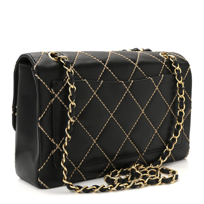 Chanel Calfskin Quilted Medium Wild Stitch Flap Black 3 of 10