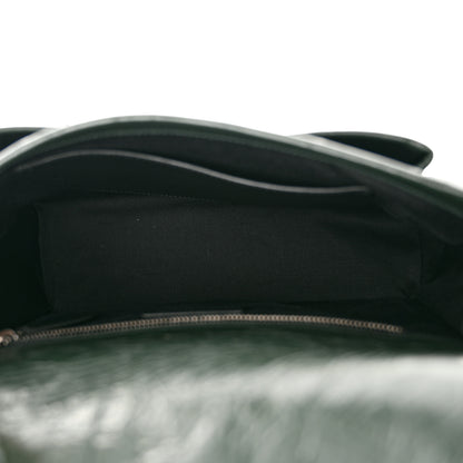 Saint Laurent Crinkled Lambskin Matelasse Monogram Medium Niki Chain Satchel Dark Green 5 of 10