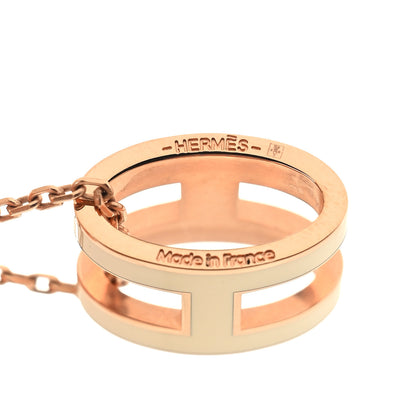Hermes Lacquered Rose Gold Pop H Pendant Necklace White 5 of 5