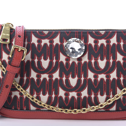Miu Miu Jacquard Madras Logo Crossbody Red 10 of 11