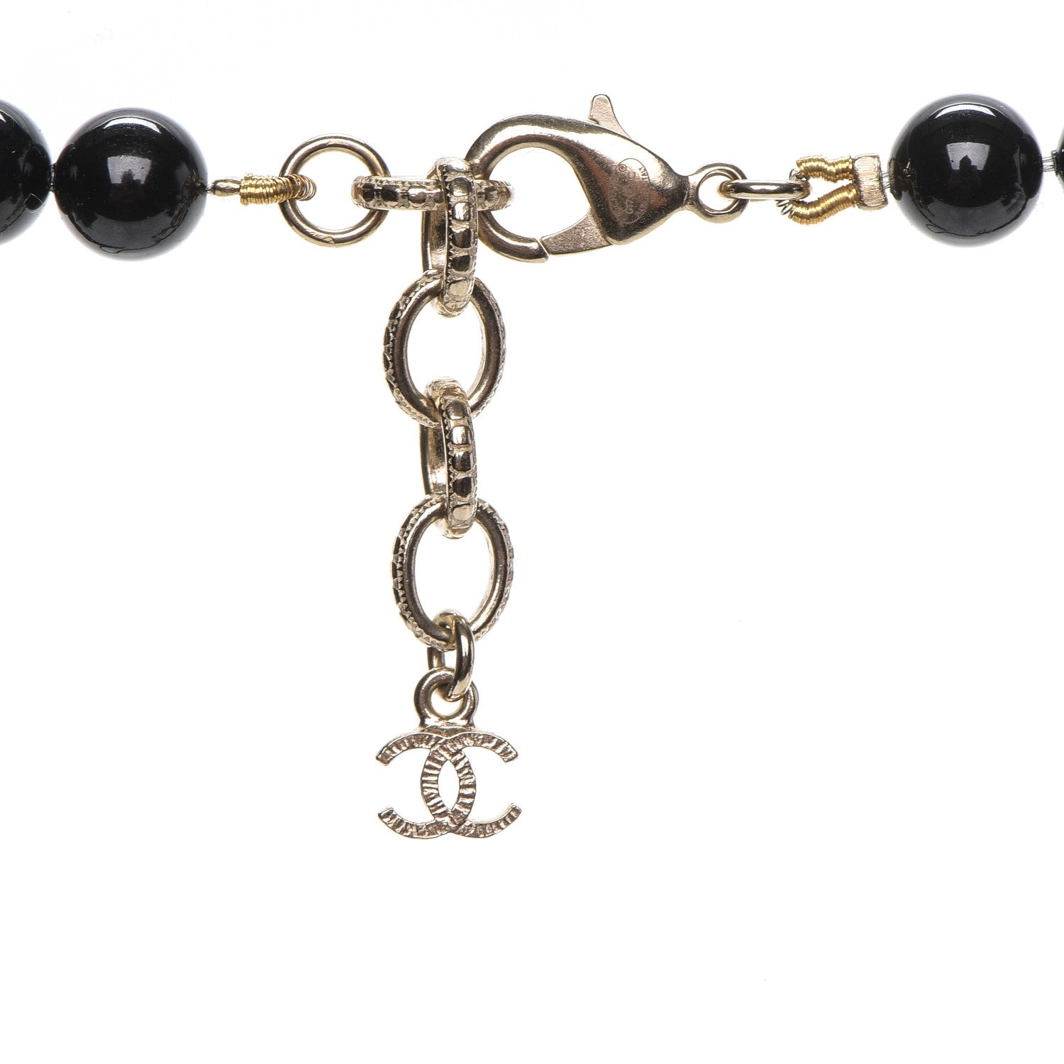 Chanel Beaded Star CC Long Necklace Black Gold 4 of 6