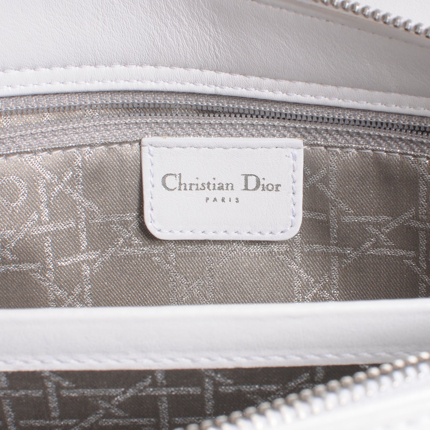 Christian Dior Lambskin Cannage Studded East West Lady Dior White 6 of 8