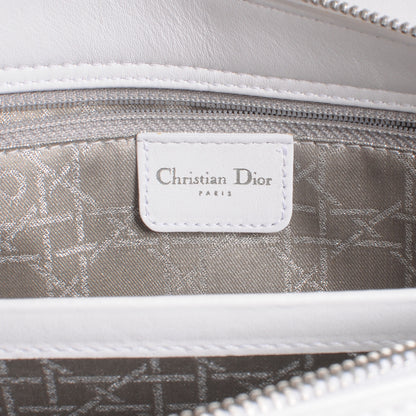 Christian Dior Lambskin Cannage Studded East West Lady Dior White 6 of 8