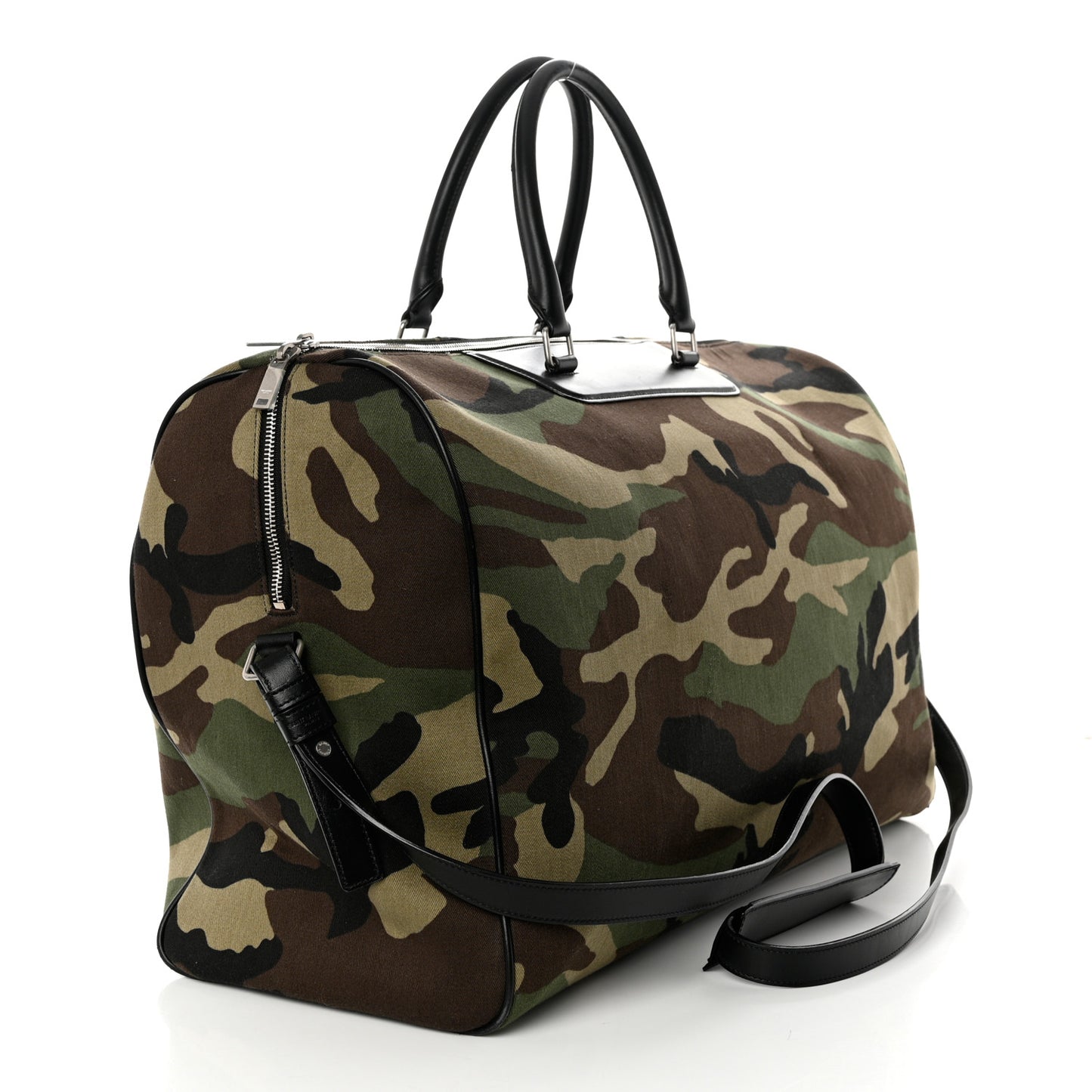 Gabardine Camouflage Duffle Bag Black Green