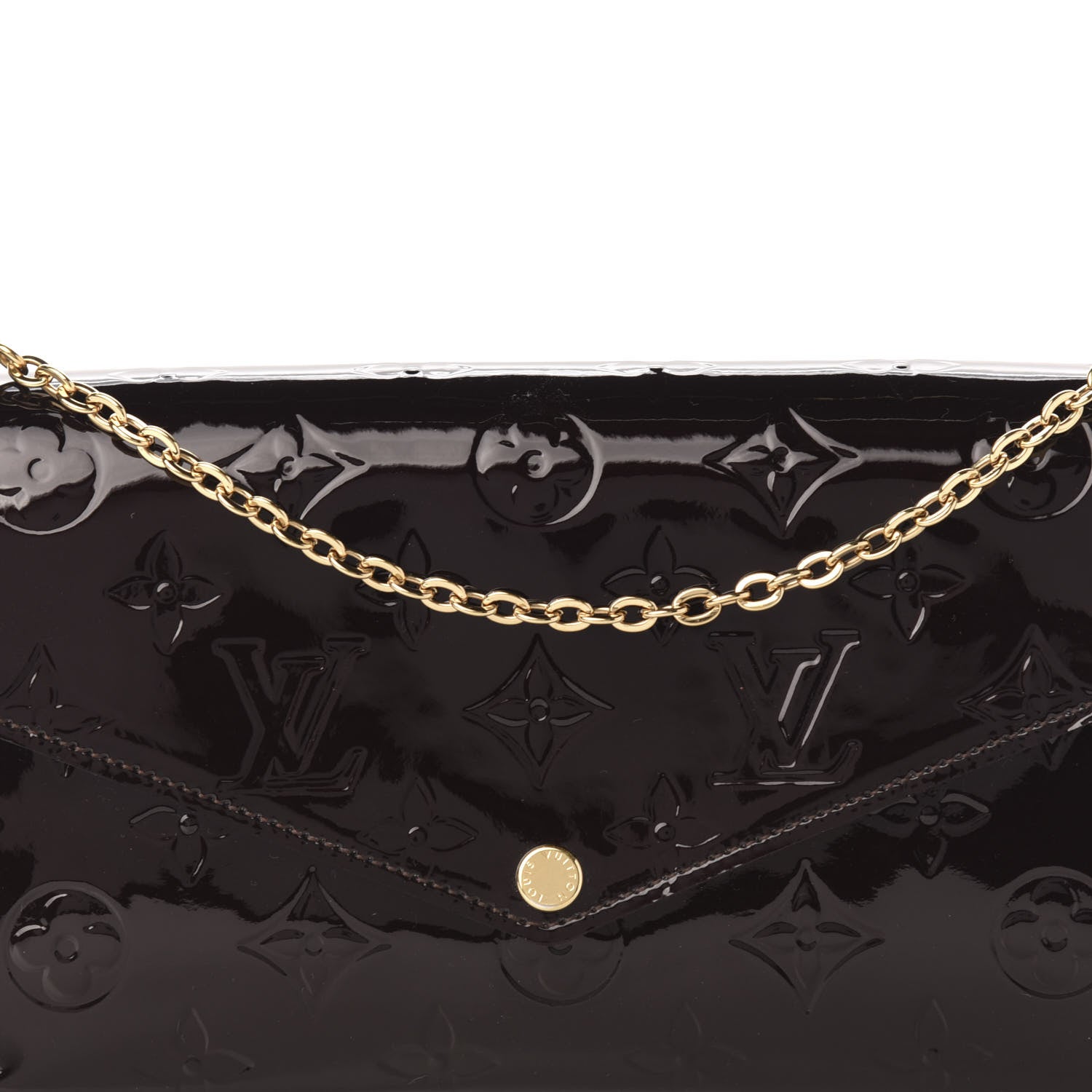 Louis Vuitton Vernis Pochette Felicie Chain Wallet Amarante 10 of 10