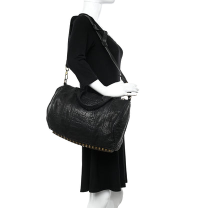 Alexander Wang Pebbled Lambskin Rockie Black Antique Brass Hardware 2 of 9
