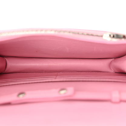 Balenciaga Patent Crocodile Embossed B Wallet On Chain Pink 5 of 18