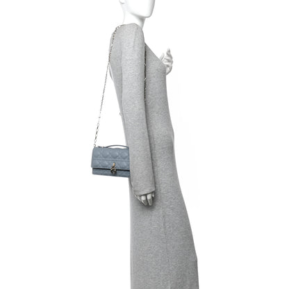Christian Dior Lambskin Cannage Mini My Dior Top Handle Clutch Cloud Blue 2 of 13