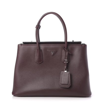 Prada Saffiano Cuir Twin Tote Granato 1 of 11