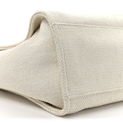 Chanel Woven Straw Raffia Medium Deauville Tote White Navy 10 of 11