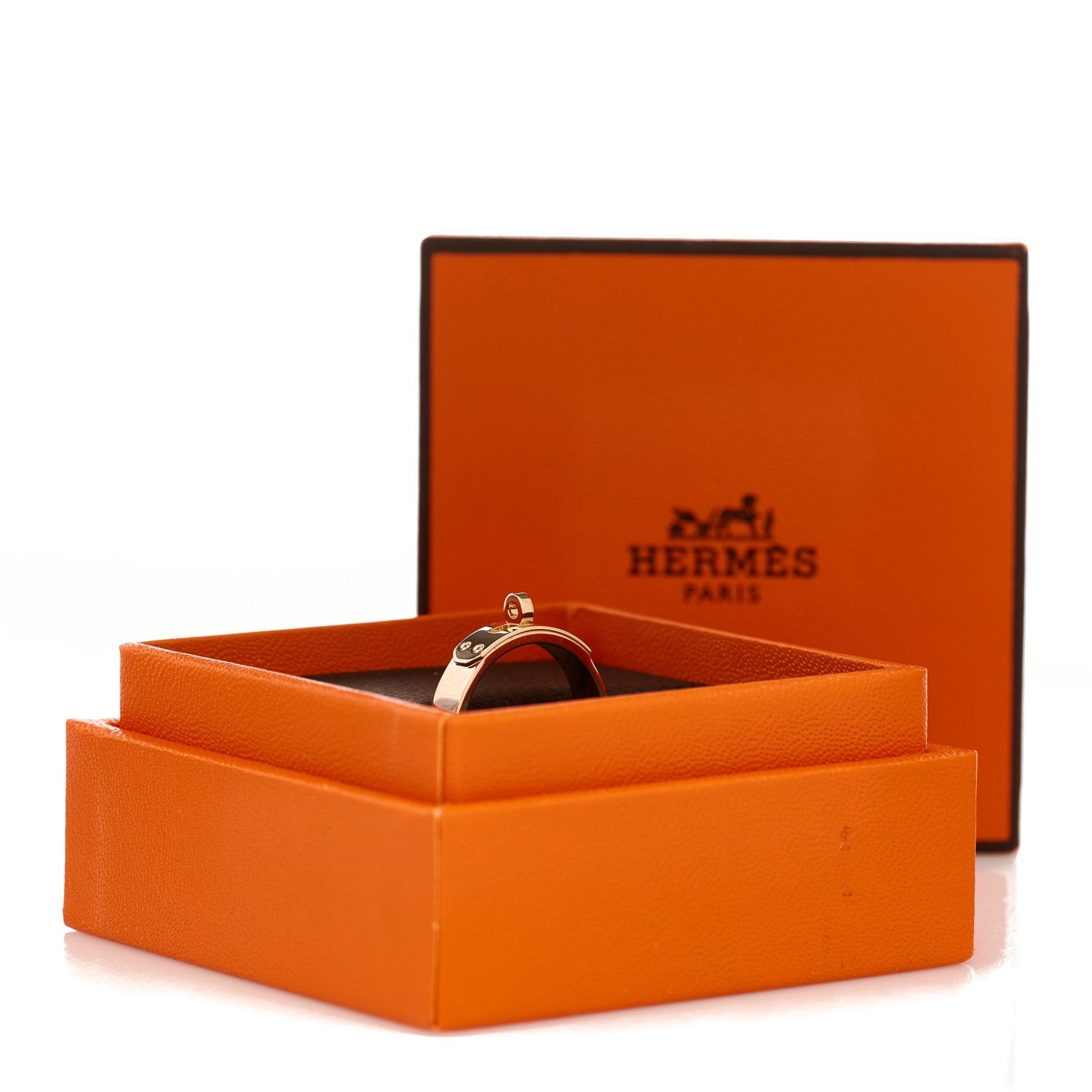 Hermes 18K Rose Gold Diamond PM Kelly Ring 52 6 6 of 6
